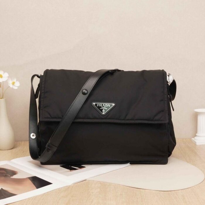 Padded Flap Shoulder Bag Re-Nylon - Image 1