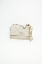Chanel 19 Flap Bag Medium Grey Lambskin Leather with Mixed Metal Hardware (RFID Chip Version)