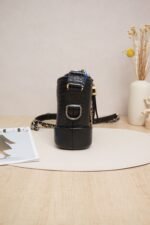 Chanel Gabrielle Small Black Croc-Embossed Calfskin Leather with Gold Hardware (28 Series) - Image 3