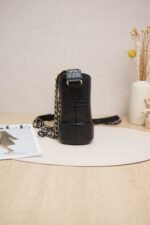 Chanel Gabrielle Small Black Croc-Embossed Calfskin Leather with Gold Hardware (28 Series) - Image 2