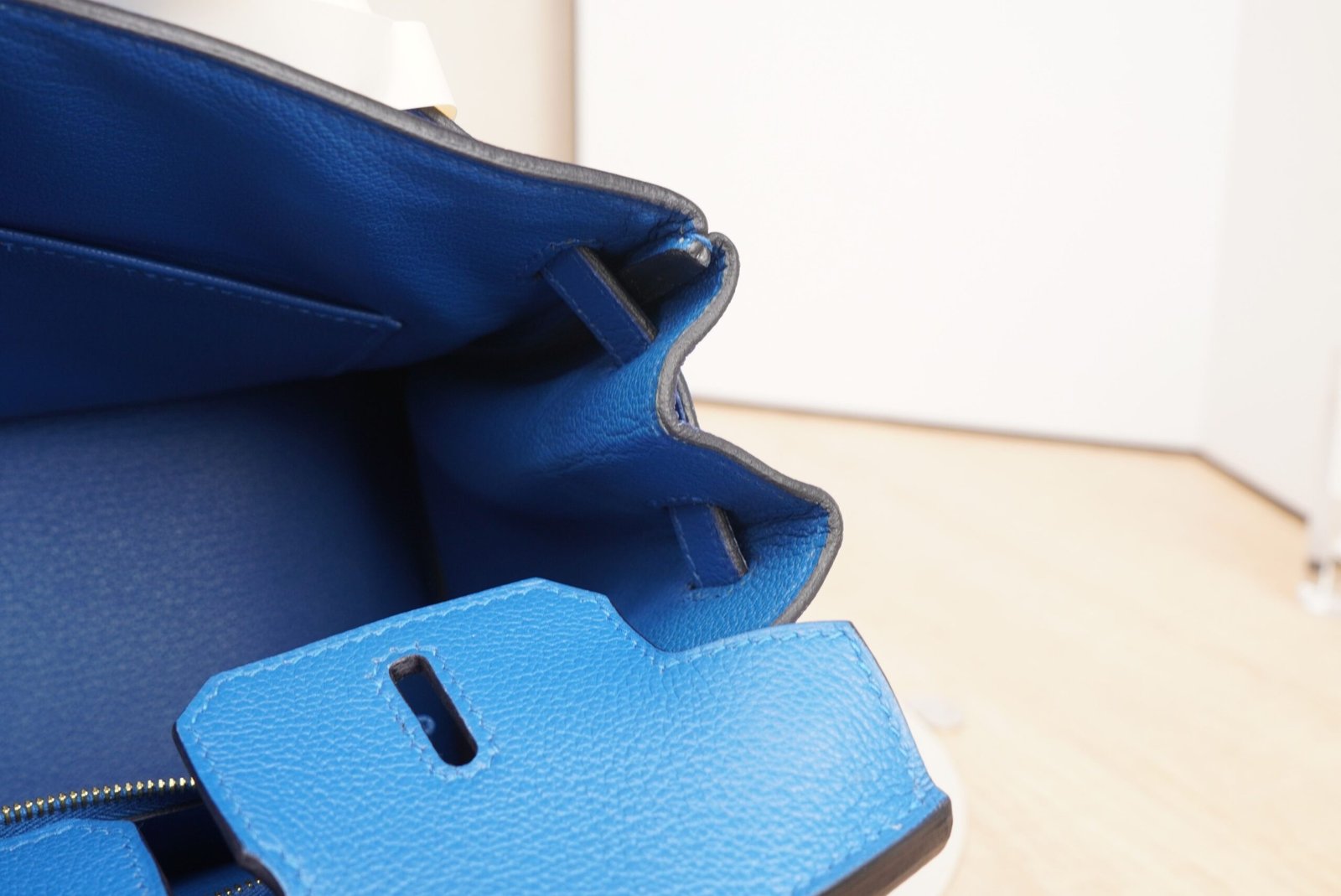 Hermès Birkin 25 handbag in Bleu Brume Togo leather with gold hardware