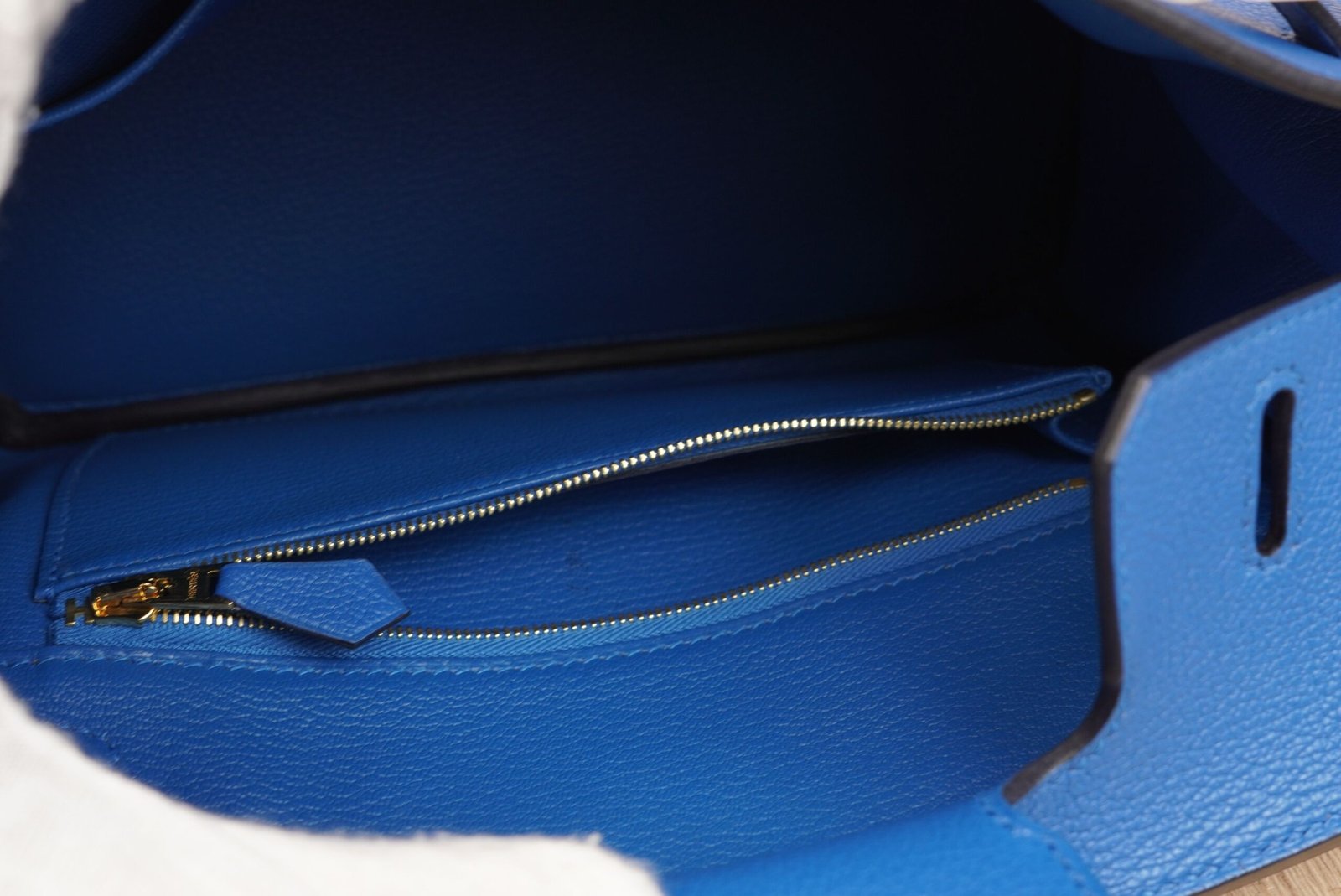 Hermès Birkin 25 handbag in Bleu Brume Togo leather with gold hardware