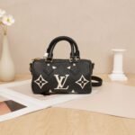 Louis Vuitton Nano Speedy Black & White Monogram Empreinte Leather (RFID Chip Version)