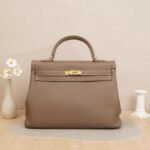 Hermès Kelly 35 Etoupe Togo Leather with Gold Hardware (T Stamp)
