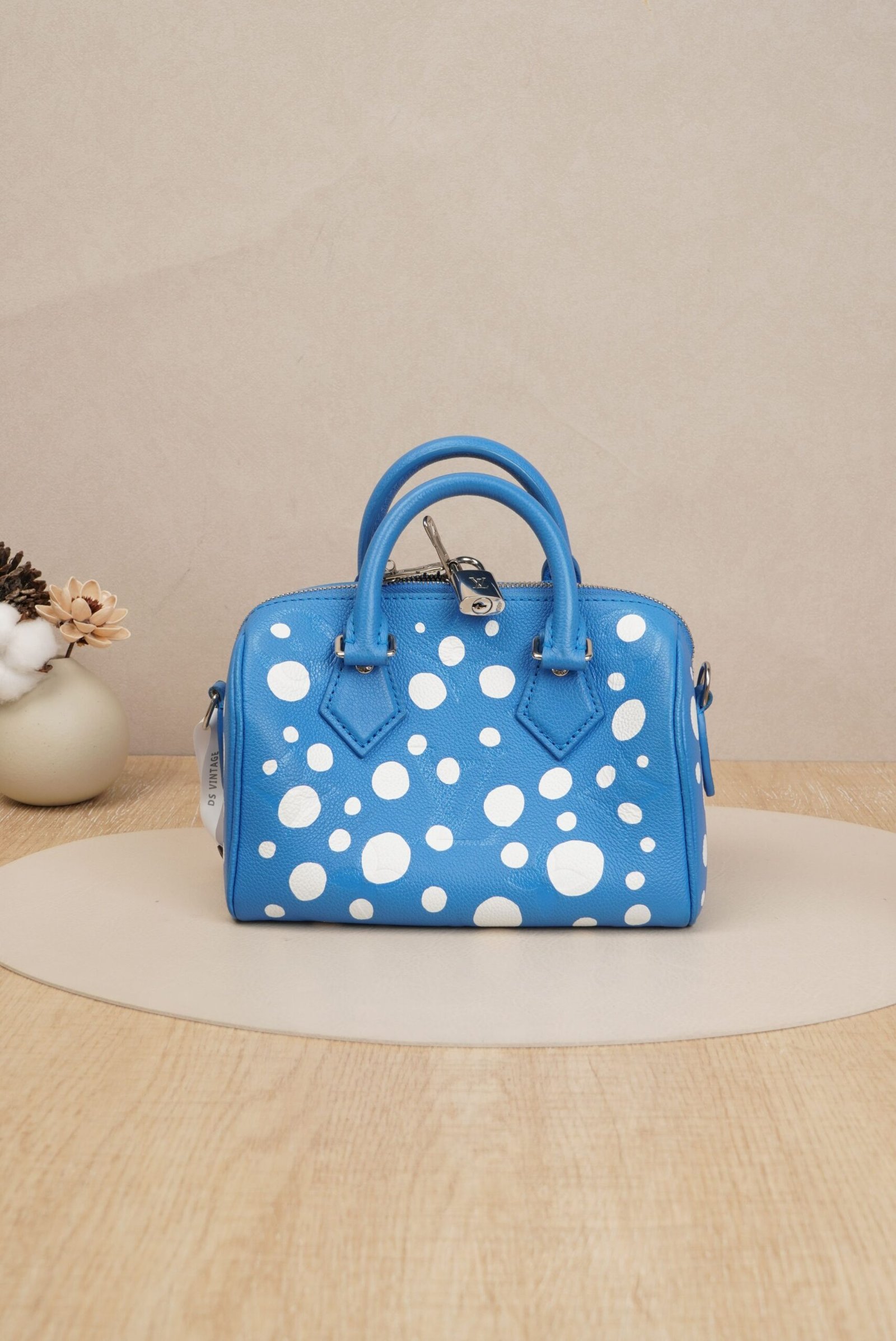 20251024180002588_63804 Louis Vuitton Speedy Bandoulière 20 Yayoi Kusama Blue & White Dots Monogram Empreinte Leather (RFID Chip Version) - Image 1