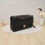Chanel Classic Flap Bag Medium Black Caviar Leather with Gold Hardware (RFID Chip Version)