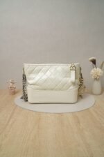 Chanel Gabrielle Medium Ivory (Milky White) Calfskin Leather with Mixed Metal Hardware (26 Series)