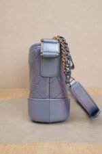 Chanel Gabrielle Small Iridescent Blue-Purple Calfskin Leather with Mixed Metal Hardware (27 Series) - Image 4