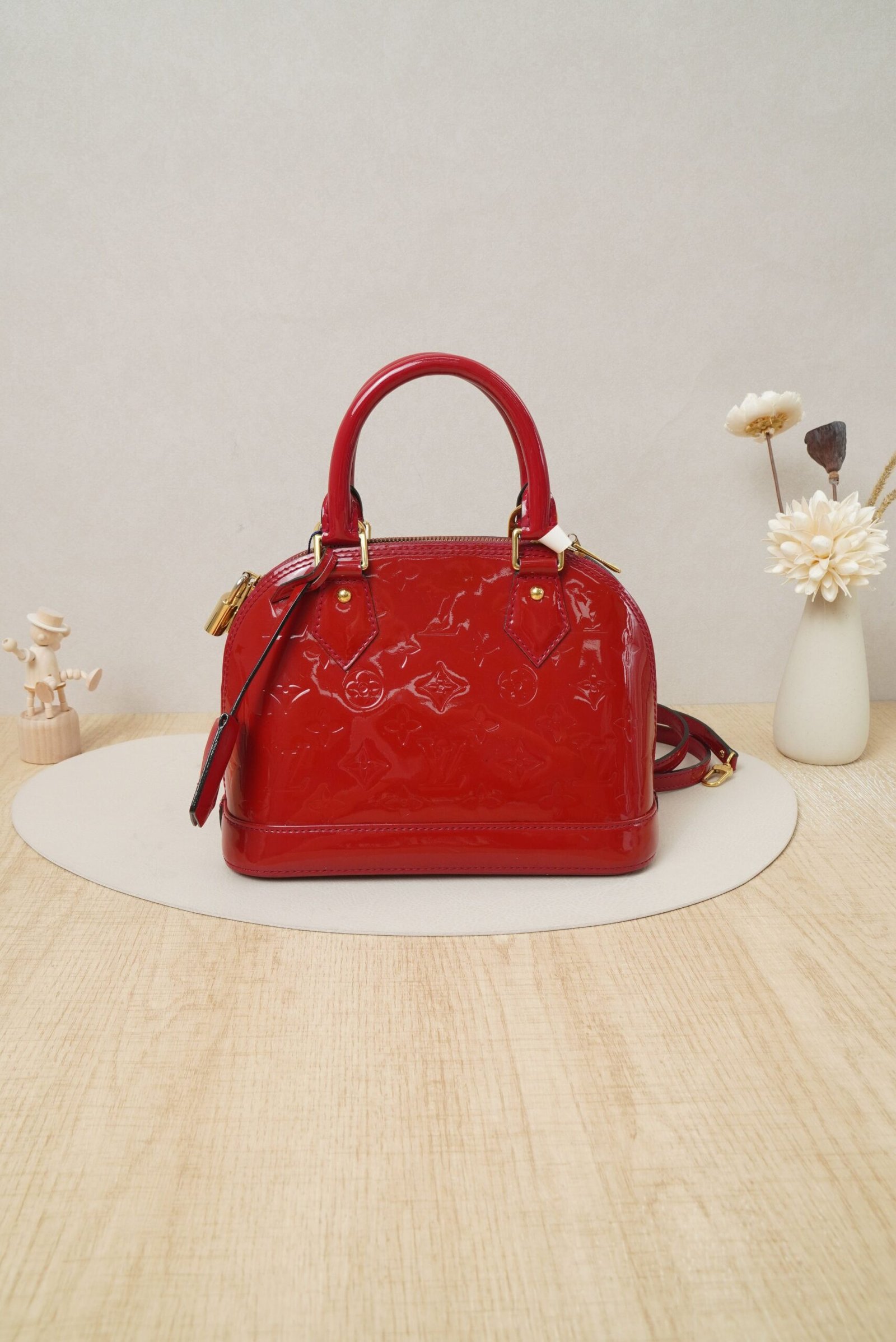20251103160149015_88118 Louis Vuitton Alma Bag in Red Monogram Vernis Patent Leather - Image 1