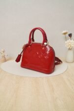 Louis Vuitton Alma Bag in Red Monogram Vernis Patent Leather - Image 3
