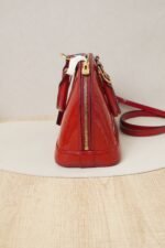 Louis Vuitton Alma Bag in Red Monogram Vernis Patent Leather - Image 4