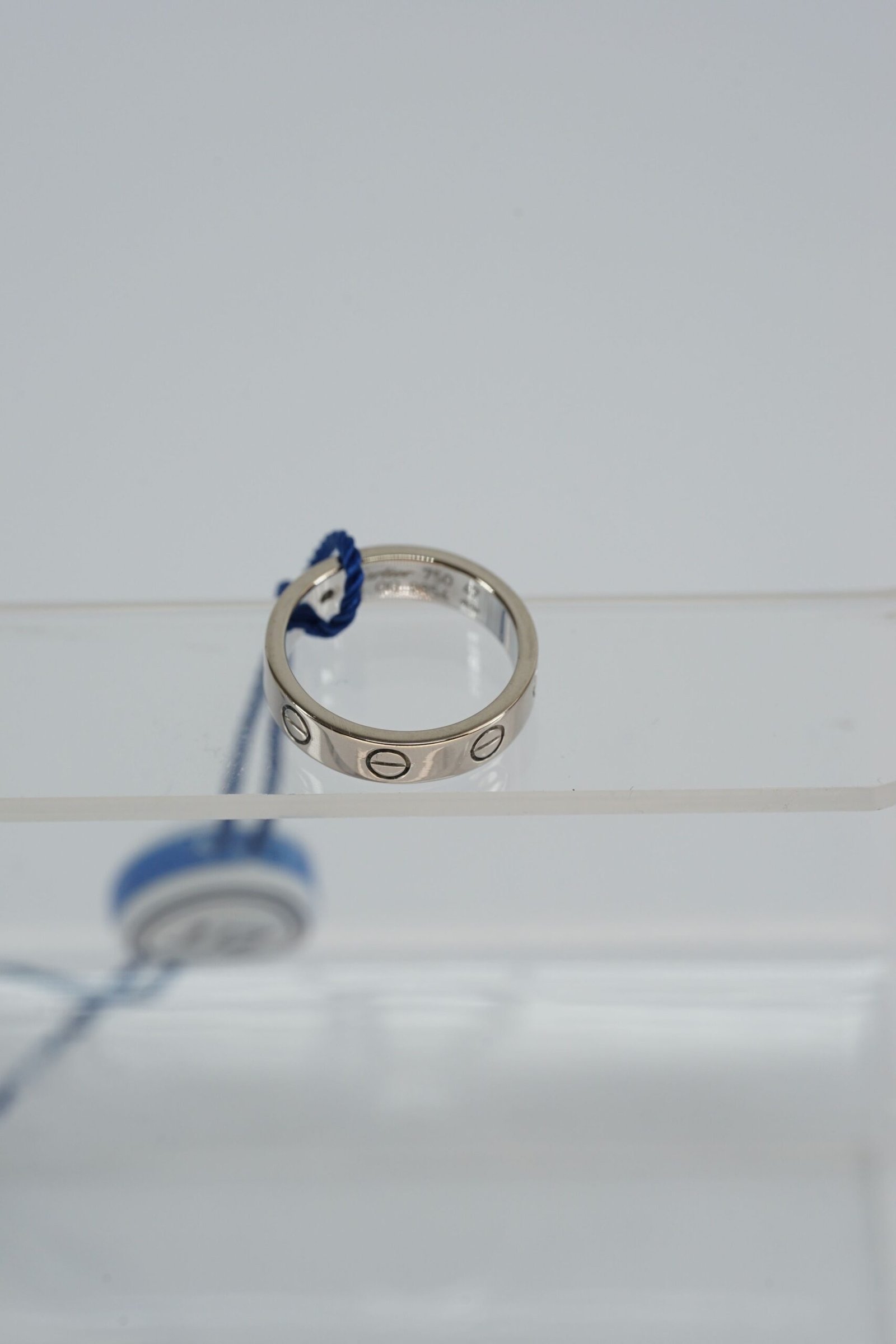 20250225181433542_84830 Cartier Love Ring, Slim Model, 18K White Gold, 1 Diamond, Size 47 - Image 1